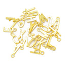 26 Pieces English A-Z Letters Charm Beads Fit Necklace Bracelet Chain DIY Gold