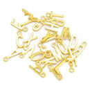 26 Pieces English A-Z Letters Charm Beads Fit Necklace Bracelet Chain DIY Gold