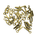 26Pcs Assorted Bronze Metal Alphabet Letter Charm Pendants Loose Beads Jewellery