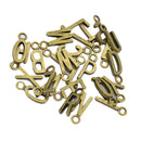 26Pcs Assorted Bronze Metal Alphabet Letter Charm Pendants Loose Beads Jewellery