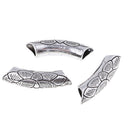 3 Pieces Alloy Vintage Pattern Curved Tube Bead Spacer Bead for Jewelry Making DIY Bracelet Necklace Bangle