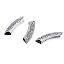 3 Pieces Alloy Vintage Pattern Curved Tube Bead Spacer Bead for Jewelry Making DIY Bracelet Necklace Bangle