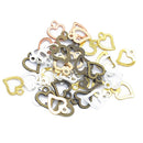 60 Pieces 4 Colors Alloy Hollow Heart Charms Pendants for DIY Making Necklaces Charms Findings