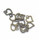 60 Pieces 4 Colors Alloy Hollow Heart Charms Pendants for DIY Making Necklaces Charms Findings