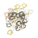 60 Pieces 4 Colors Alloy Hollow Heart Charms Pendants for DIY Making Necklaces Charms Findings