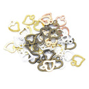 60 Pieces 4 Colors Alloy Hollow Heart Charms Pendants for DIY Making Necklaces Charms Findings