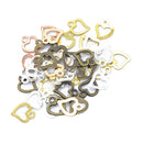 60 Pieces 4 Colors Alloy Hollow Heart Charms Pendants for DIY Making Necklaces Charms Findings