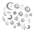 23 Pieces AlloyTibetan Sliver Pendants Charms Mix Star Moon Solar DIY Jewelry Pendants DIY Handmade Jewellry Supplies