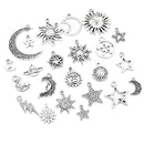 23 Pieces AlloyTibetan Sliver Pendants Charms Mix Star Moon Solar DIY Jewelry Pendants DIY Handmade Jewellry Supplies