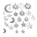 23 Pieces AlloyTibetan Sliver Pendants Charms Mix Star Moon Solar DIY Jewelry Pendants DIY Handmade Jewellry Supplies