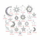 23 Pieces AlloyTibetan Sliver Pendants Charms Mix Star Moon Solar DIY Jewelry Pendants DIY Handmade Jewellry Supplies