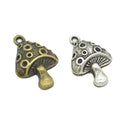 20Pcs Mini Metal Mushroom Charms Pendants DIY Jewelry Making Finding Crafts