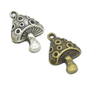 20Pcs Mini Metal Mushroom Charms Pendants DIY Jewelry Making Finding Crafts