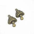 20Pcs Mini Metal Mushroom Charms Pendants DIY Jewelry Making Finding Crafts