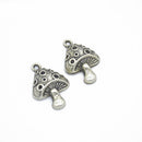 20Pcs Mini Metal Mushroom Charms Pendants DIY Jewelry Making Finding Crafts