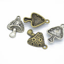20Pcs Mini Metal Mushroom Charms Pendants DIY Jewelry Making Finding Crafts