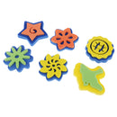 6 Pieces Star Flower Shape Embossing Foam Sponge Brush Seal Paint Brush Kids Painting Tools Graffiti Toys