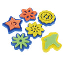 6 Pieces Star Flower Shape Embossing Foam Sponge Brush Seal Paint Brush Kids Painting Tools Graffiti Toys