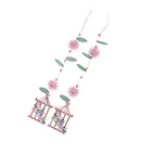 2 Pieces Leaves Flower House Design Wooden Hanging Ornament for Christmas Home Decoration