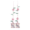 2 Pieces Leaves Flower House Design Wooden Hanging Ornament for Christmas Home Decoration