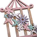 2 Pieces Leaves Flower House Design Wooden Hanging Ornament for Christmas Home Decoration