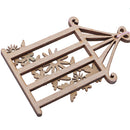 2 Pieces Leaves Flower House Design Wooden Hanging Ornament for Christmas Home Decoration