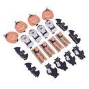20 Pieces Mini Clothespins Wood Pegs with Pumkin Ghost & More Shapes for Halloween Party Decoration, Home School Arts Crafts Decor DIY, Photo Paper Peg Pin Craft Clips