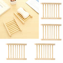 2 Pieces Natural Wood Soap Tray Holder Dish and Clear Acrylic Soap Dish Case Storage Bath Shower Plate Home Bathroom Wash Soap Holder Storage Organizer