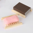 2 Pieces Natural Wood Soap Tray Holder Dish and Clear Acrylic Soap Dish Case Storage Bath Shower Plate Home Bathroom Wash Soap Holder Storage Organizer
