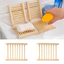 2 Pieces Natural Wood Soap Tray Holder Dish and Clear Acrylic Soap Dish Case Storage Bath Shower Plate Home Bathroom Wash Soap Holder Storage Organizer