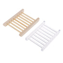 2 Pieces Natural Wood Soap Tray Holder Dish and Clear Acrylic Soap Dish Case Storage Bath Shower Plate Home Bathroom Wash Soap Holder Storage Organizer