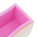 Wooden Soap Loaf Cutter Mold and Soap Cutter Set - Rectangle Silicone Soap Mold with Wood Box & Straight Soap Cutter & Wavy Soap Cutter