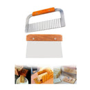 Wooden Soap Loaf Cutter Mold and Soap Cutter Set - Rectangle Silicone Soap Mold with Wood Box & Straight Soap Cutter & Wavy Soap Cutter