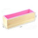 Wooden Soap Loaf Cutter Mold and Soap Cutter Set - Rectangle Silicone Soap Mold with Wood Box & Straight Soap Cutter & Wavy Soap Cutter