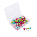 100 Pieces Multi-color ?Round Headed 10 mm Map Push Pins Tacks Home Office Drawing Cork Notice Board