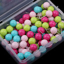 100 Pieces Multi-color ?Round Headed 10 mm Map Push Pins Tacks Home Office Drawing Cork Notice Board