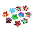 Pack of 10 Pieces Multi Sky Star Shape Glass Cabochon Cameo 30 mm Flatback Embellishment Dome Scrapbooking Jewellery Accessories DIY Crafts