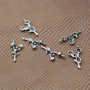 50 Piece Silver Mini Alloy Hollow Cheerleaders Shape Charms Pendants DIY Jewelry Making Findings