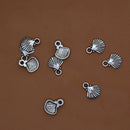 100 Pieces Antique Silver Shell Shape Charms Pendants Findings Jewelry Making Accessories