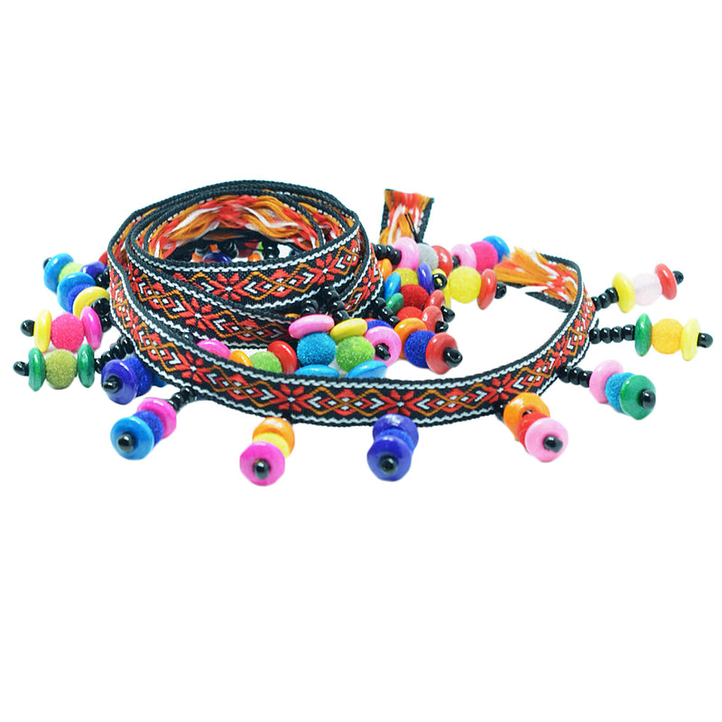 1 yard Colored Rainbow Beaded Drop Trim Tassel Braid Fringe Ribbon for Sewing Crafts Clothes Curtains Costume Headband Edging Trimmings