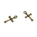 Religious 3D X Knot Cross Charms - 21 x 11 mm - Pack of 50 - Metal Antique Bronze Colors, Tiny Cross Pendants Ancient Bronze Jewelry Findings Beads DIY Craft Supplies