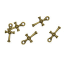 Religious 3D X Knot Cross Charms - 21 x 11 mm - Pack of 50 - Metal Antique Bronze Colors, Tiny Cross Pendants Ancient Bronze Jewelry Findings Beads DIY Craft Supplies