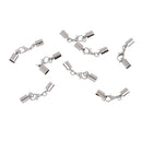 8 Sets Metal Plated White K Leather Chain Necklace End Cap with Lobster Clasp Connector DIY Bracelet Choker Jewelry Findings (Fit 5.5mm Cords)
