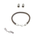 8 Sets Metal Plated White K Leather Chain Necklace End Cap with Lobster Clasp Connector DIY Bracelet Choker Jewelry Findings (Fit 5.5mm Cords)