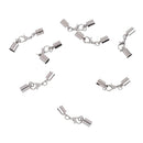 8 Sets Metal Plated White K Leather Chain Necklace End Cap with Lobster Clasp Connector DIY Bracelet Choker Jewelry Findings (Fit 5.5mm Cords)