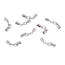 8 Sets Metal Plated White K Leather Chain Necklace End Cap with Lobster Clasp Connector DIY Bracelet Choker Jewelry Findings (Fit 5.5mm Cords)