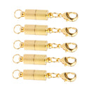 5 Pieces Cylinder Shape Magnetic Clasps with Lobster Clasp Connector Jewelry Making Findings 5.5mm