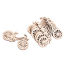10 Pieces Blank Wooden Bicycle Embellishments Plain Unfinished MDF Cut Shapes 90 x 53mm for DIY Scrapbooking Card Making Wood Art Crafts Confetti Table Decor