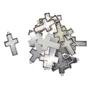20 Pieces Lots 31.4x19x6.5MM Vintage Cross Pendant Bezel Trays, Tibetan Silver, Blanks Cameo Bezel Cabochon Settings for Jewelry Making Charms