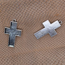 20 Pieces Lots 31.4x19x6.5MM Vintage Cross Pendant Bezel Trays, Tibetan Silver, Blanks Cameo Bezel Cabochon Settings for Jewelry Making Charms